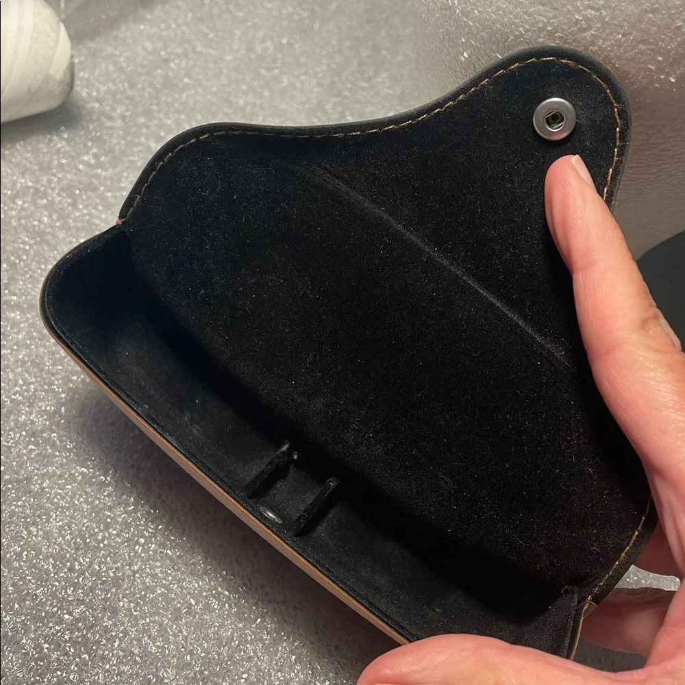 Ray-Ban Leather soft side sunglass case brown tan